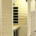 Far Infrared Sauna European Aspen Wood 1 Person Infrared Sauna for Home 905W Low EMF Mini Indoor Sauna with Bluetooth Speakers, Right Door