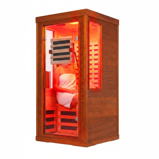 Infrared Sauna with Fda-Certified 660Nm & 850Nm Red Light Therapy | Full Spectrum, 1.4 Mg Ultra Low EMF, Fast Heat-Up, Canadian Hemlock, 7 Carbon Fiber Heaters, Easy Assembly, 1170W 110V