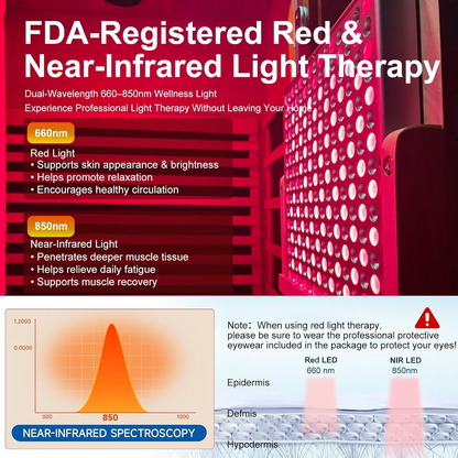 Canadian Hemlock Infrared Sauna with Red Light Therapy