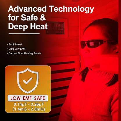Canadian Hemlock Infrared Sauna with Red Light Therapy