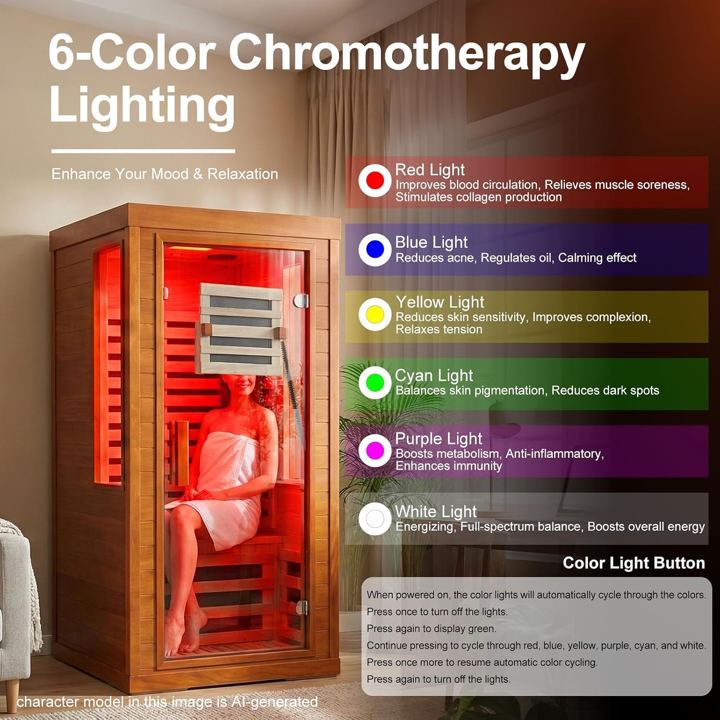 Canadian Hemlock Infrared Sauna with Red Light Therapy