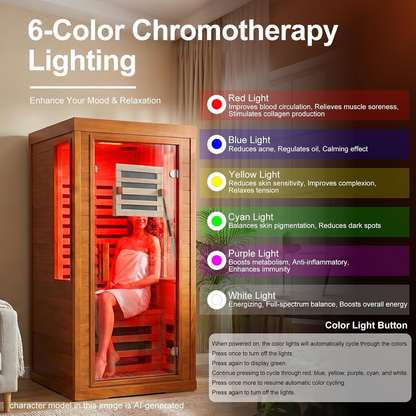 Canadian Hemlock Infrared Sauna with Red Light Therapy