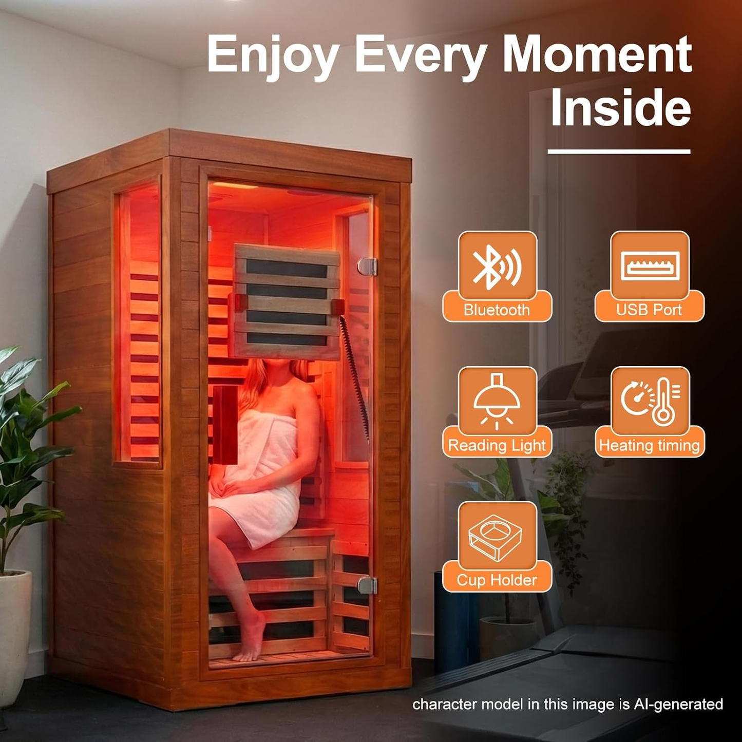 Canadian Hemlock Infrared Sauna with Red Light Therapy