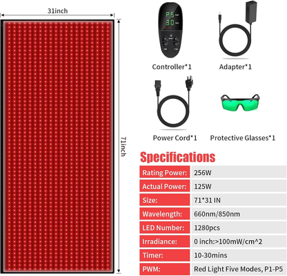 Full-Body Red Light Therapy Mat – 1280 LEDs