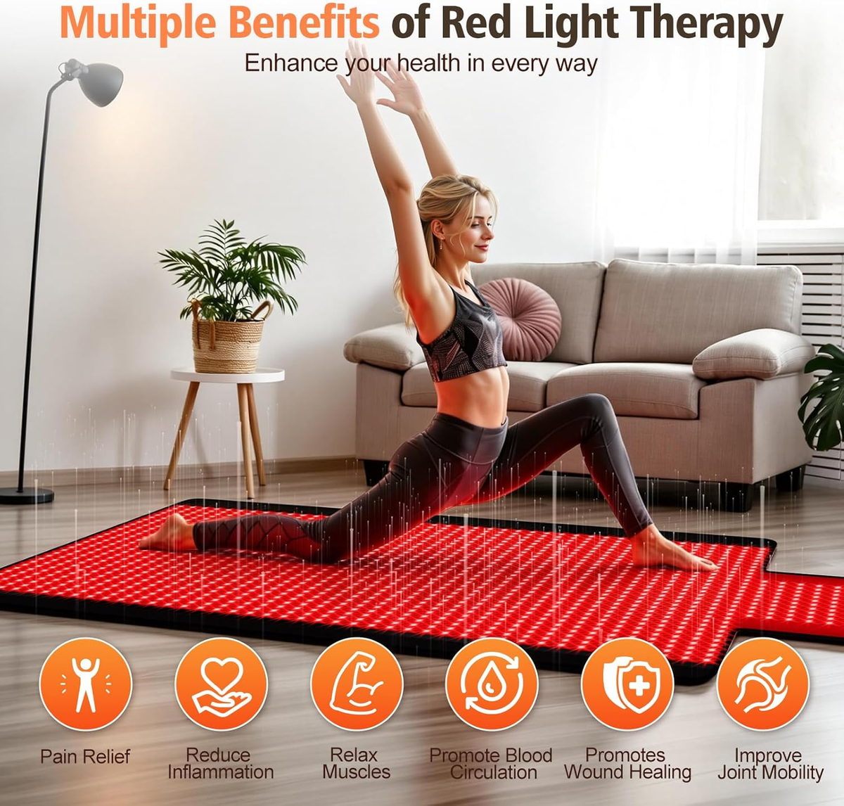 Full-Body Red Light Therapy Mat – 660nm & 850nm