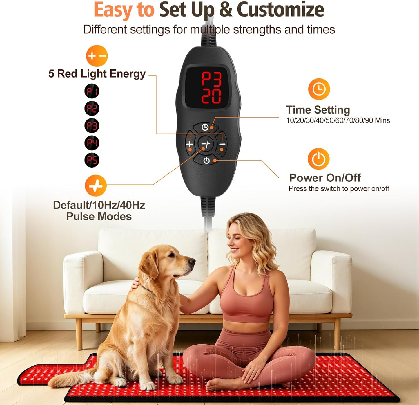 Full-Body Red Light Therapy Mat – 660nm & 850nm