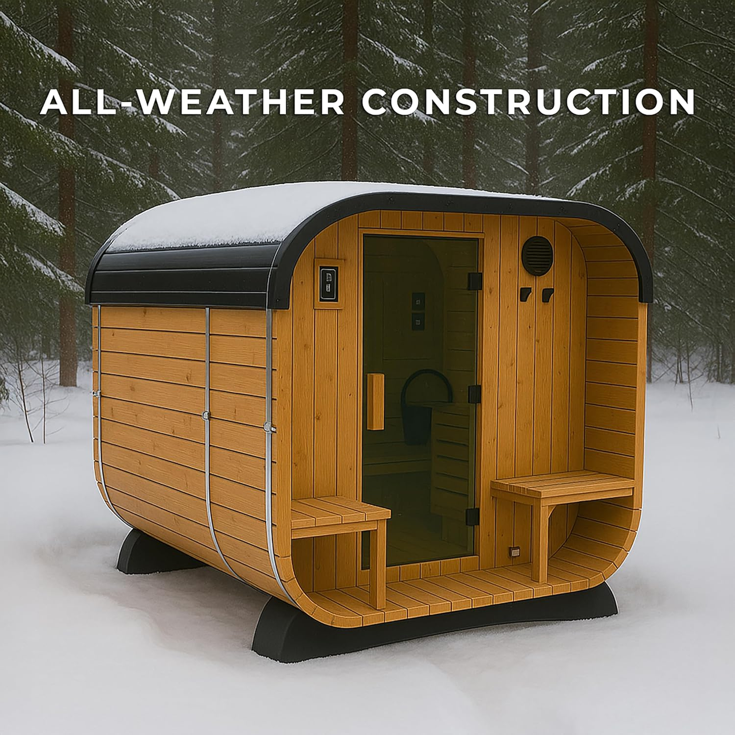 Lennon 2–4 Person Cedar Outdoor Cube Sauna