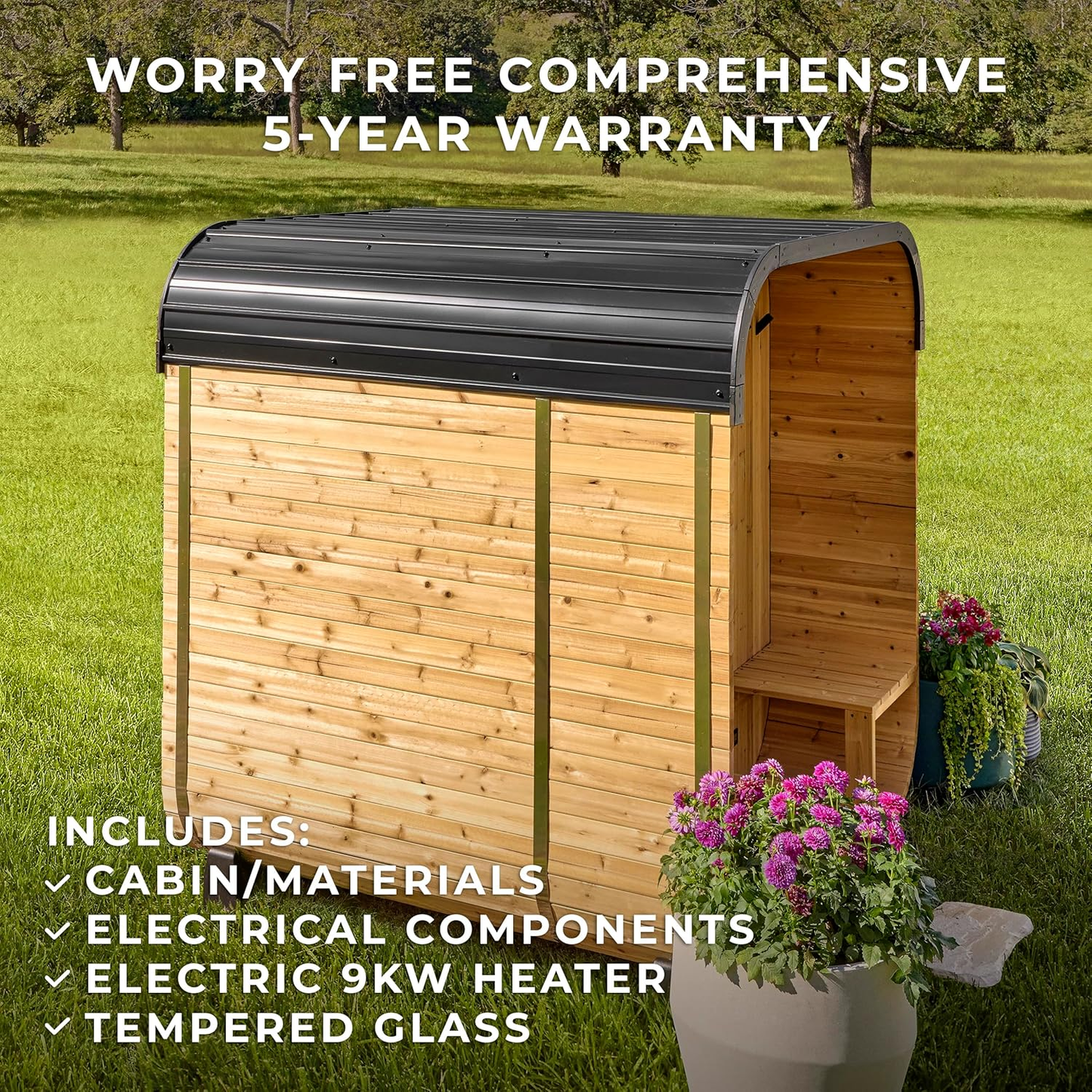 Lennon 2–4 Person Cedar Outdoor Cube Sauna