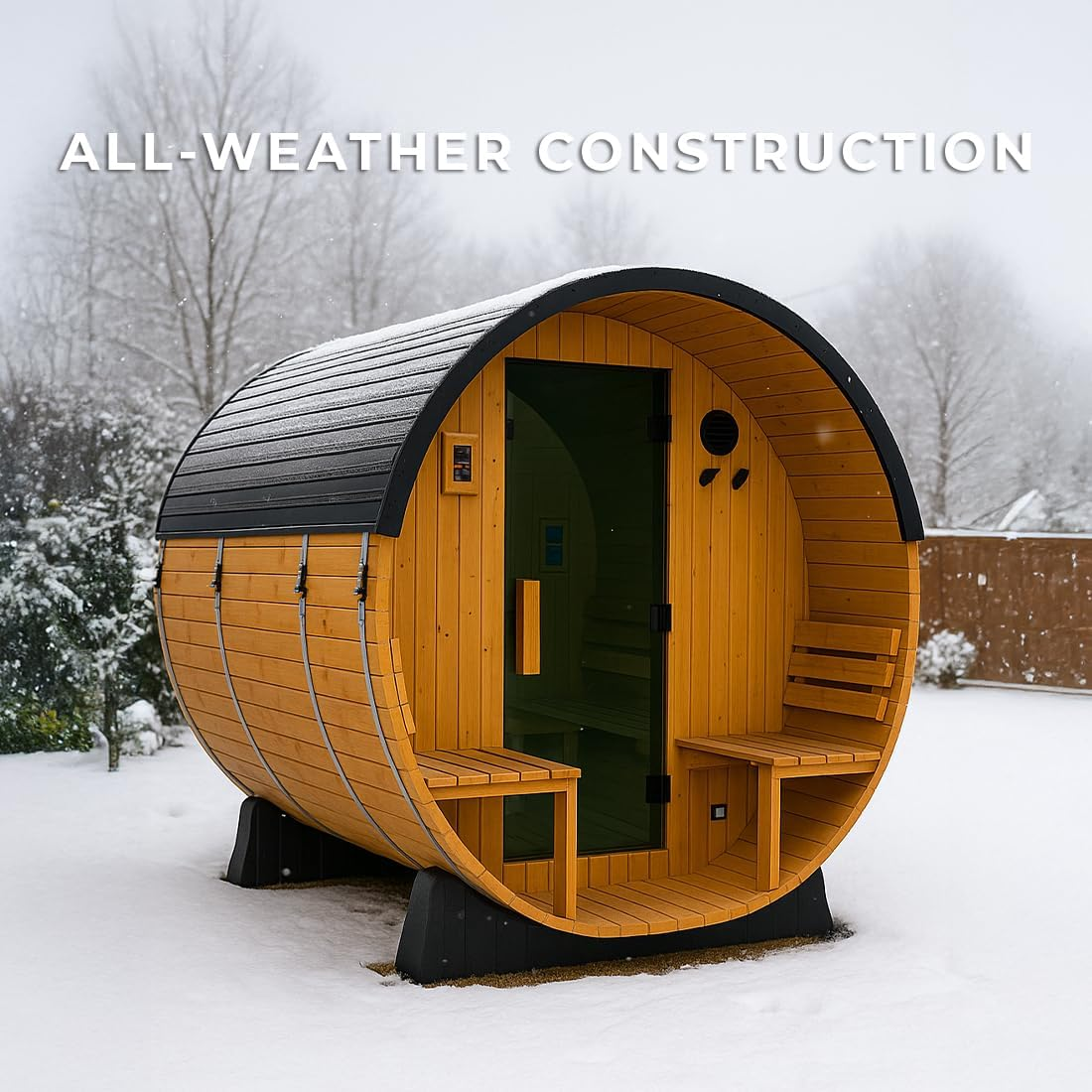 Paxton 4–6 Person Cedar Outdoor Barrel Sauna