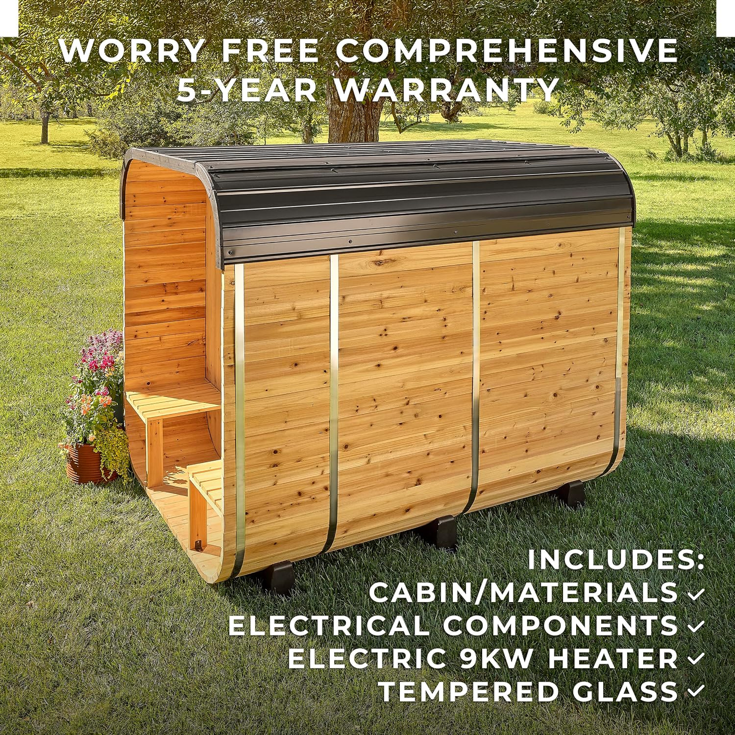 Lennon 4–6 Person Cedar Outdoor Cube Sauna