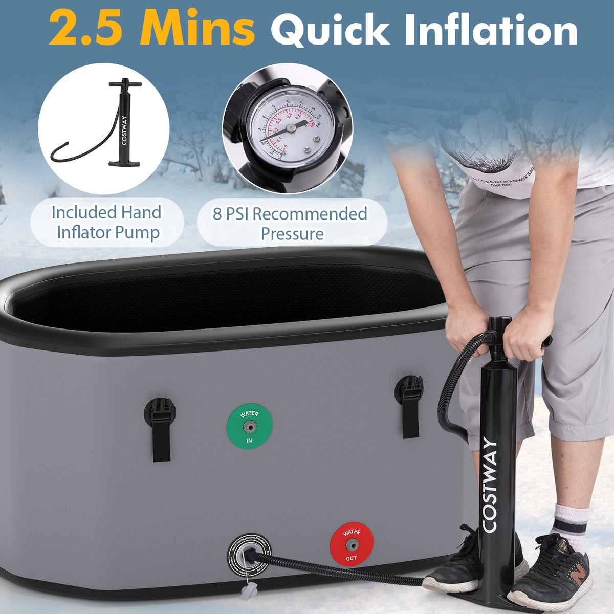 XL 129-Gallon Oval Ice Bath